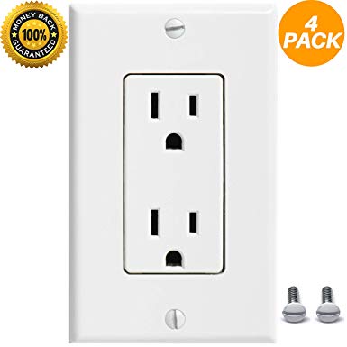 Decora Switch Plate (4 Pack) Decora Outlet Cover Decora Wall Plate Decora Cover Decora Receptacle Decora Outlet Covers Decora 1-Gang Wall Plate Decora Wall Plate - White