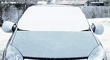 JiGMO Magnetic Car Windshield Cover: Winter, Snow, Frost, Ice Guard; Inside Strap, Cover Wings, Mirror Elastics Hold The Cover Securely - (Medium) with 2 Mirror Covers and Carry Bag