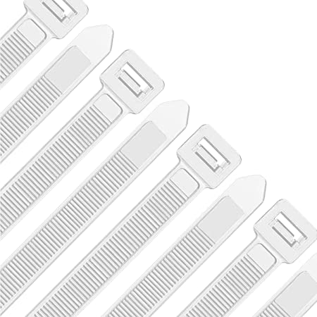 Oksdown 100 Pack 12 inch White Heavy Duty Zip Ties Thick Clear Cable Ties with 120 lbs Tensile Strength Large Plastic Wire Ties