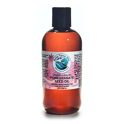 Pomegranate Seed Oil 8 oz 100% Pure Cold-pressed Unrefined Organic - Bella Terra Oils