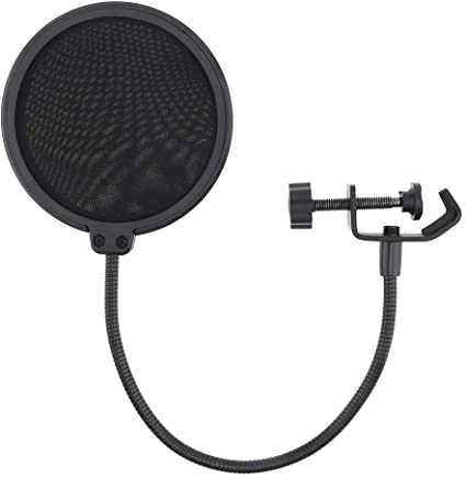 DiGiYes Double Layer Studio Microphone Pop Filter Flexible Wind Screen Mask Mic Shield for Speaking Recording Accessories