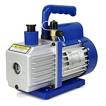 ZENY 3,5CFM Single-Stage 5 Pa Rotary Vane Economy Vacuum Pump 3 CFM 1/4HP Air Conditioner Refrigerant HVAC Air tool R410a 1/4 Flare Inlet Port, Blue