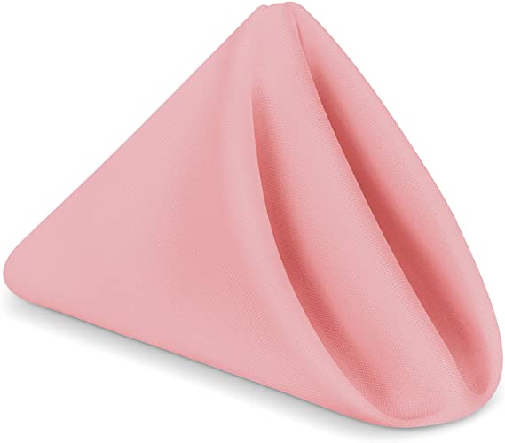 Utopia Home [24 Pack, Pink] Cloth Napkins 17 by 17 Inches, 100% Polyester Dinner Napkins with Hemmed Edges, Washable Napkins Ideal for Parties, Weddings and Dinners