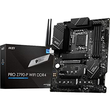 MSI PRO Z790-P WiFi DDR4 Motherboard, ATX - Supports Intel 12th & 13th Gen Core Processors, LGA 1700-55A DrMOS, DDR4 Memory Boost 5333 MHz/OC, PCIe 5.0 & 4.0 x16, 4 x M.2 Gen4, Wi-Fi 6E, 2.5G LAN