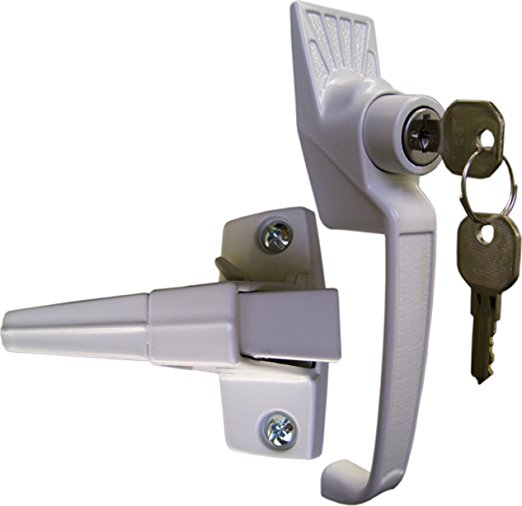 Ideal Security Classic Push-Button Handle Set with Key lock (White)