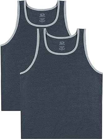 Fruit of the Loom Men's Eversoft Cotton Sleeveless T Shirts, Breathable & Moisture Wicking with Odor Control, Sizes S-4x