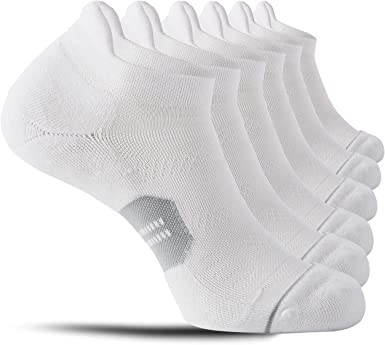 CelerSport 6 Pack Running Ankle Socks for Men and Women with Cushion, Low Cut Athletic Sport Tab Socks