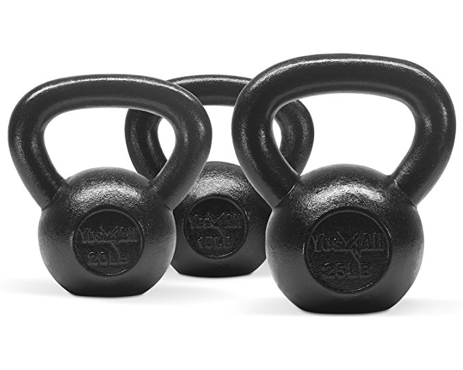 Yes4All Combo Special: Cast Iron Kettlebell Weight Sets – Weight Available: 5, 10, 15, 20, 25, 30 lbs
