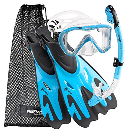 Phantom Aquatics Legendary Mask Fin Snorkel Set with Mesh Bag