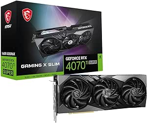 MSI GeForce RTX 4070 Ti SUPER 16G GAMING X SLIM Grafikkarte - RTX 4070 Ti GPU, 16GB GDDR6X (21Gbps/256-bit), PCIe 4.0, TRI FROZR 3, HDMI 2.1, DisplayPort 1.4a