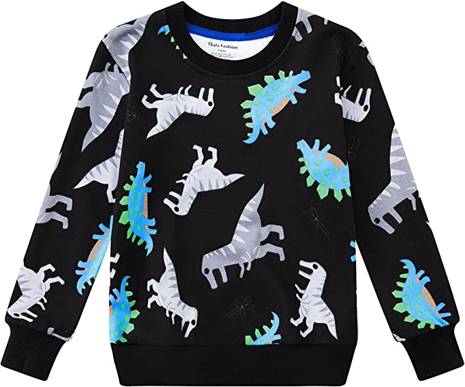 Tkala Fashion Toddler Boys Long Sweatshirts 3T- 8 Years Old Kids Winter Pullover T-Shirts Children Cotton Outdoor Tops