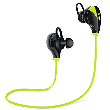 Bluetooth Headphones, TOTU Wireless Sports Earphones In Ear Earbuds w/ Mic Noise Cancelling Secure Fit for Gym Running Workout (IPX5 Sweatproof , AptX Stereo, 8 Hours Playtime) - Green