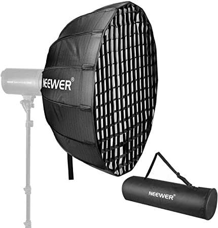 Neewer 42 Inches Hexadecagon Collapsible Silver Beauty Dish with Bowens Mount, Removable Internal and External Diffuser and Grid, Quick Folding Softbox for Photography Studio Flash Head and Monolight