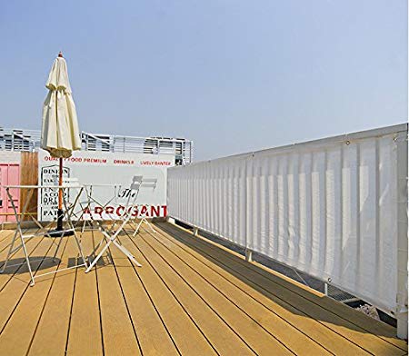Privacy Screen Fence Mesh Windscreen for Backyard Deck Patio Balcony Pool Porch Railing (White, 3x6')