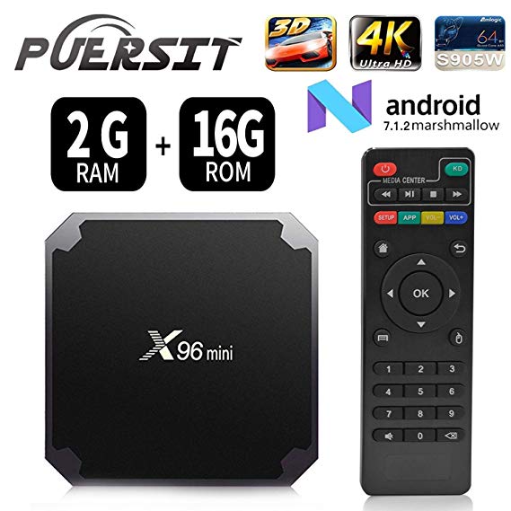 X96 Mini TV Box 2GB RAM 16GB ROM Android TV Box with Amlogic S905W WiFi 4K/HD 3D Smart X96 Mini TV Box by Puersit