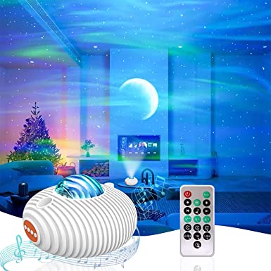 Etlephe Star Projector, Galaxy Projector, Bluetooth Speaker and White Noise Aurora Projector, Timer, 14 Colors LED Night Lights for Bedroom, Home Decor, Party, Home Theater, Valentine's Day
