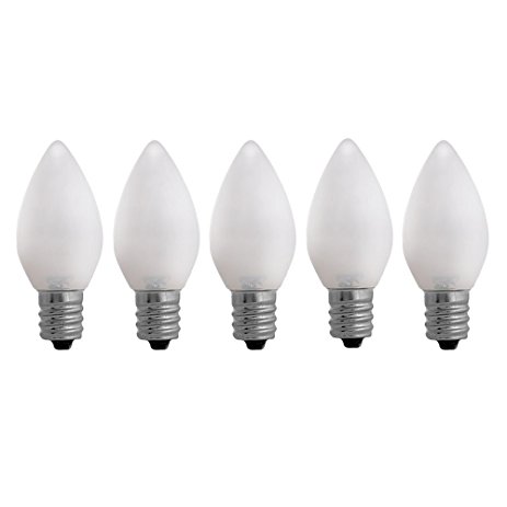 C7 Warm white Opaque LED Bulbs - 5 pack Smooth Lens Warm white Opaque C7 Replacement Bulbs