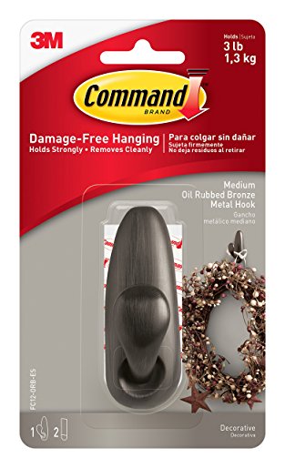 Command Forever Classic Metal Hook, Medium, Oil Rubbed Bronze, 1-Hook (FC12-ORB-ES)