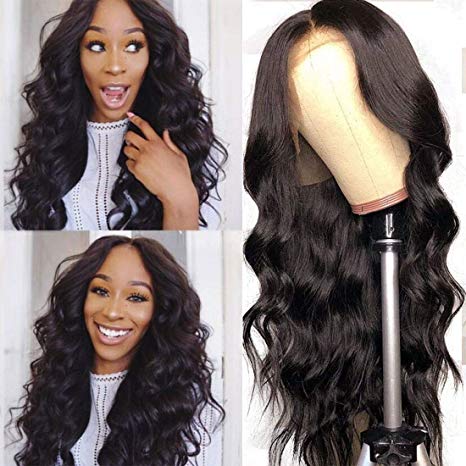 Nadula 8A Human Hair 13×6 Lace Frontal Wig Body Wave with Baby Hair Brazilian Virgin Remy Body Wave Hair Wigs 150% Density For Black Women (18 inch, 13×6/150%)