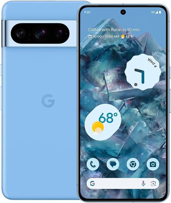 Google Pixel 8 Pro - Verizon Unlocked Android Smartphone with Telephoto Lens and Super Actua Display - 24 Hour Battery - Bay - 128GB (Renewed)