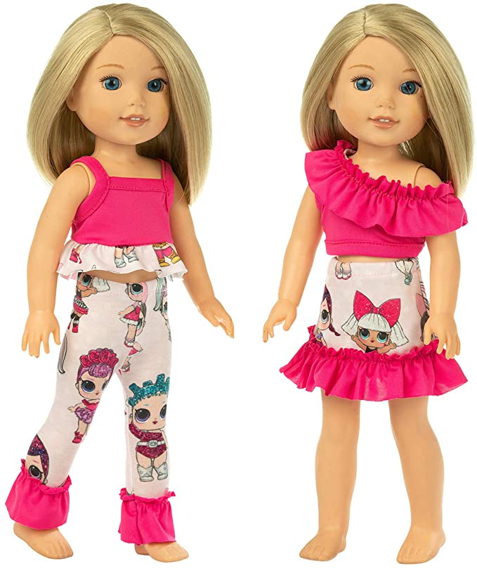 Ecore Fun 2 Sets 14.5 Inch Doll Clothes Outfits Dress Skirts for American 14.5 Inch Girl Dolls - Xmas Birthday Gift for Kids