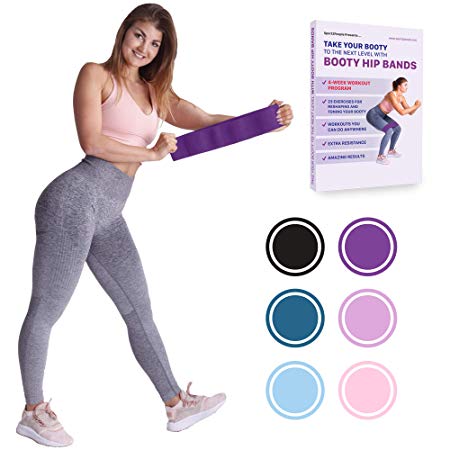 Sport2People Exercise Loop Band for Legs and Butt with Free 4-Week Booty Workout Program - Fabric Resistance Bands Set for Strength Training, Home Gym, Fitness