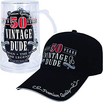Vintage Dude 50 Hat and Tankard Bundle