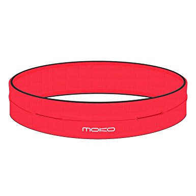 Running Belt Waist Pack, MoKo Universal Outdoor Sports Waist Fanny Pack Belt, Fitness Workout Belt, Waist Pouch Bag for iPhone 7, 6S Plus, 5S, Galaxy J3, S6, S7 Edge, RED (M: 28.7"-32.3")