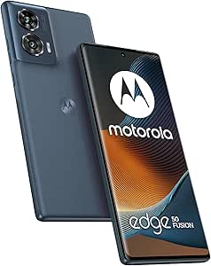 Motorola Moto Edge50 Fusion Smartphone (display FHD  pOLED da 6,7", fotocamera da 50 MP, 8/256 GB, 5000 mAh, con caricatore da 68 W, Android 14) Forest Blue, con custodia protettiva e supporto per