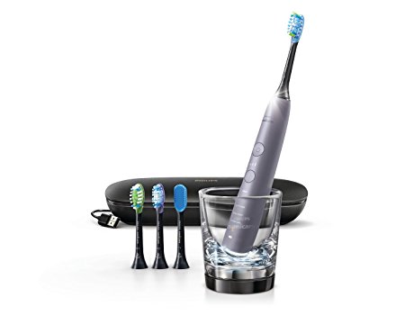 Philips Sonicare DiamondClean Smart Electric Toothbrush with Bluetooth, app, Tongue Cleaner and Charging Travel Case – 9500 Series, Grey, HX9924/41