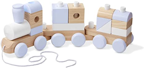 Melissa & Doug Jumbo Wooden Stacking Train - Natural