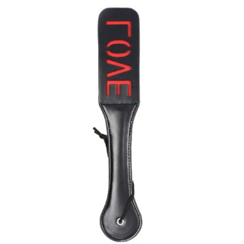 Sexysamba Adult Leather Slapper Hand Spanking Paddle Flogger Whip Toys Double Layers for Sex Games(1pc,LOVE)