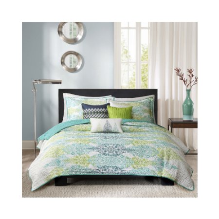 Madison Park Sonali 6 Piece Quilted Coverlet Set, King/California King, Blue
