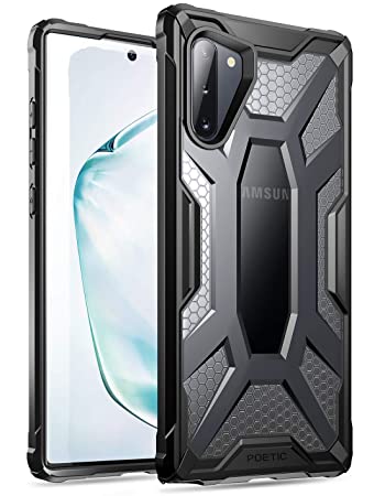 poetic hybrid protective bumper cover, rugged lightweight, military grade drop tested, affinity series case for samsung galaxy note 10 (frost clear/black) - Black