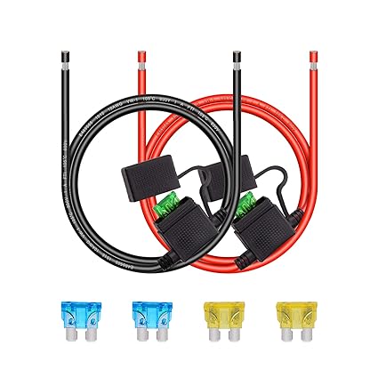 10 Gauge Fuse Holder - 10 AWG Inline Heavy Duty Wire Fuse Holder with 30 AMP ATC/ATO Blade Fuses for Automotive Car Motorcycle Marine RV 4Ft/1.2M