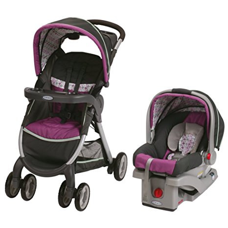 Graco FastAction Fold Stroller Click Connect Travel System, Nyssa (Discontinued by Manufacturer)