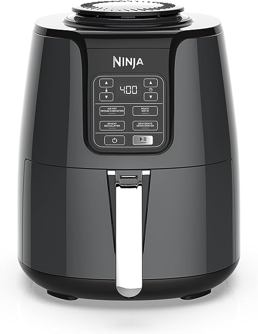 Ninja AF100C Air Fryer, 4-Qt Capacity, Non-Stick, Air Fry, Roast, Reheat, Dehydrate, Charcoal Grey (Canadian Version)