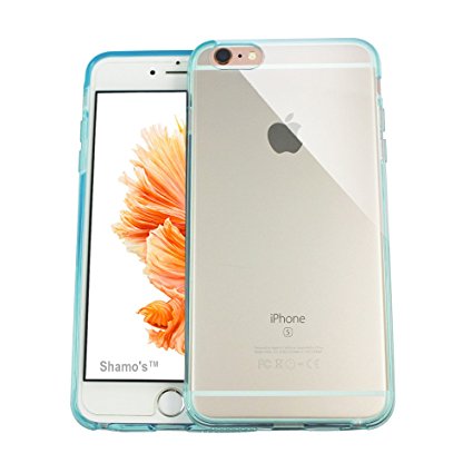 iPhone 6s Case, 4.7" Shamo's® Thin Case Cover TPU Rubber Gel, Transparent Clear Back Case for Iphone 6, Soft Silicone, Shamo's [Compatible with iPhone 6 and iPhone 6s] (Blue)