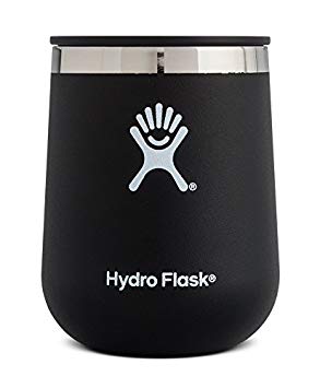 Hydro Flask 10 oz Wine Tumbler - Stainless Steel & Vacuum Insulated - Press-In Lid - Black