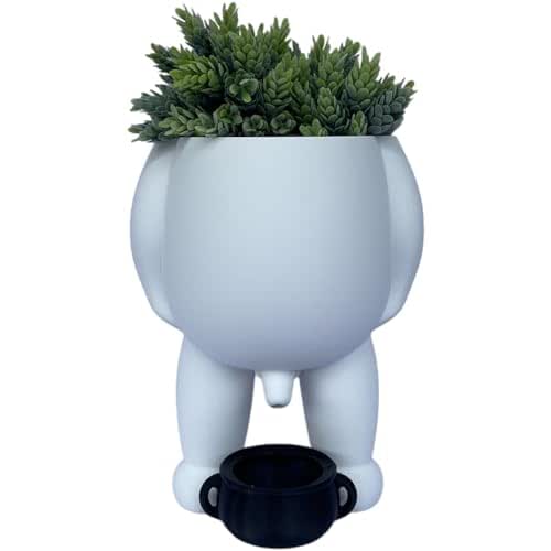 6 different colors of Peeing funny vase, planter, succulent, home decor, garden SIZE 9" 22.86cm (WHITE)