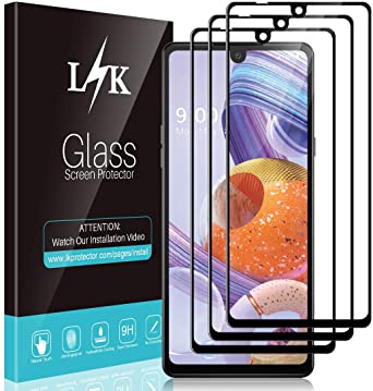 [3 Pack] L K Screen Protector for LG Stylo 6, [Full Cover] [ Easy Installation] Anti-Scratch, Bubble Free (Black)