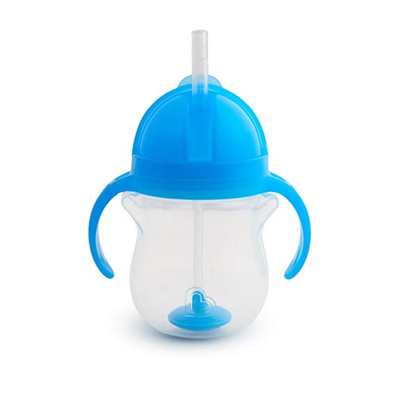 Munchkin Click Lock Tip and Sip Weighted Flexi Straw Trainer Cup (7 oz/207 ml, Blue)