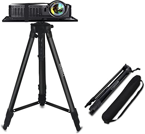 SKERELL Projector Stand, Adjustable Laptop Stand, Multi-Function Aluminum Tripod Stand,Computer Stand with Plate and Carry Bag, Adjustable Height 17-46inches for Projectors/Laptops/Photography/DJ