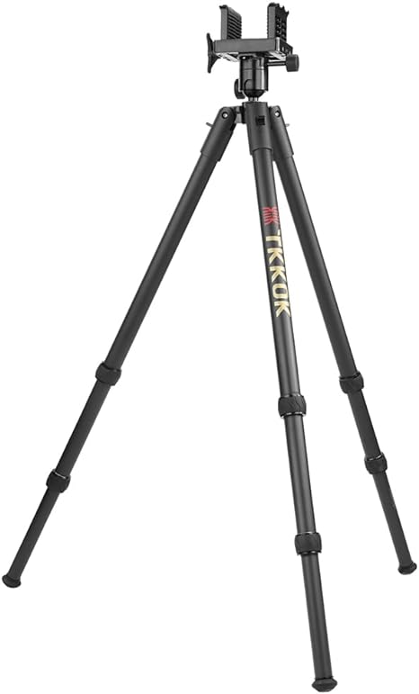 TKKOK D360 Gun Tripods for Rifles with Aluminum 360 Degree Ball Head, Adjustable Legs, for Hunting, Shooting