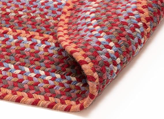 Super Area Rugs Tribeca Soft Wool Braided Rug for Indoors Red Velvet Rug 2' x 5' Runner