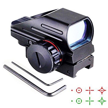 SVBONY Red and Green Dot Sight 4 Reticle Reflex Holographic Sights Reflex Optical Sight Scope 33mm Lens for 20mm Rail Mount with Allen Wrenches