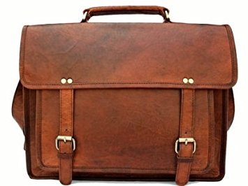 QualityArt 18" Large Leather Messenger Bag Business Bag Portfolio Satchel Travel Satchel 18x13x6