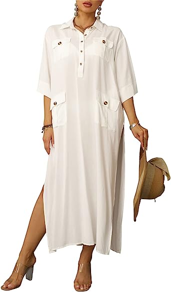 Bsubseach Women's Swimwear Turkish Kaftans Swimsuit Cover up Caftan Beach Long Dress