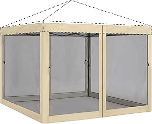 ABCCANOPY Mesh Sidewall Set Replacement for 10'x10' Pop up Canopy Tent, Beige