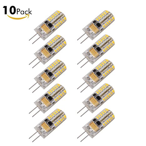 DiCUNO 10pcs G4 3W LED Warm White Light Lamps AC/DC 12V Non-dimmable Equivalent to 20W ~ 25W T3 Halogen Track Bulb Replacement LED Bulbs